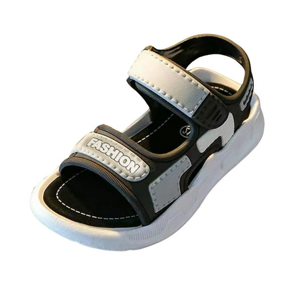 Zanarzt Toddler Boy Sandals Kids Lightweight Adjustable Straps Summer Sandals (Toddler/Little Kid/Big Kid) Grey,US 12
