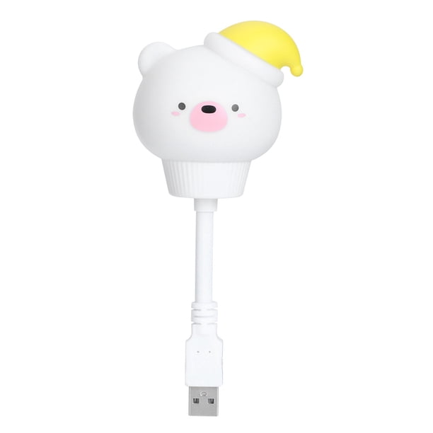 Luz nocturna NikouMX con forma de animal lindo USB Oso blanco Conejo rosa