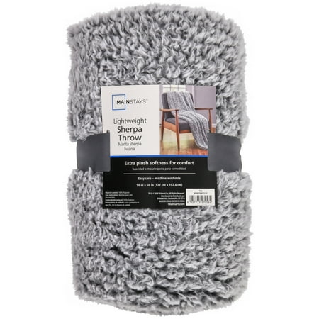 Mainstays Extra Plush 50" x 60" Lightweight Sherpa Throw ...