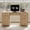 Oak, variant on 58" Fluted Executive Desk with Storage Modern Home Office Desk with Charging Station Wood Work Desk for Office, Bedroom, Study, Living Room, Walnut