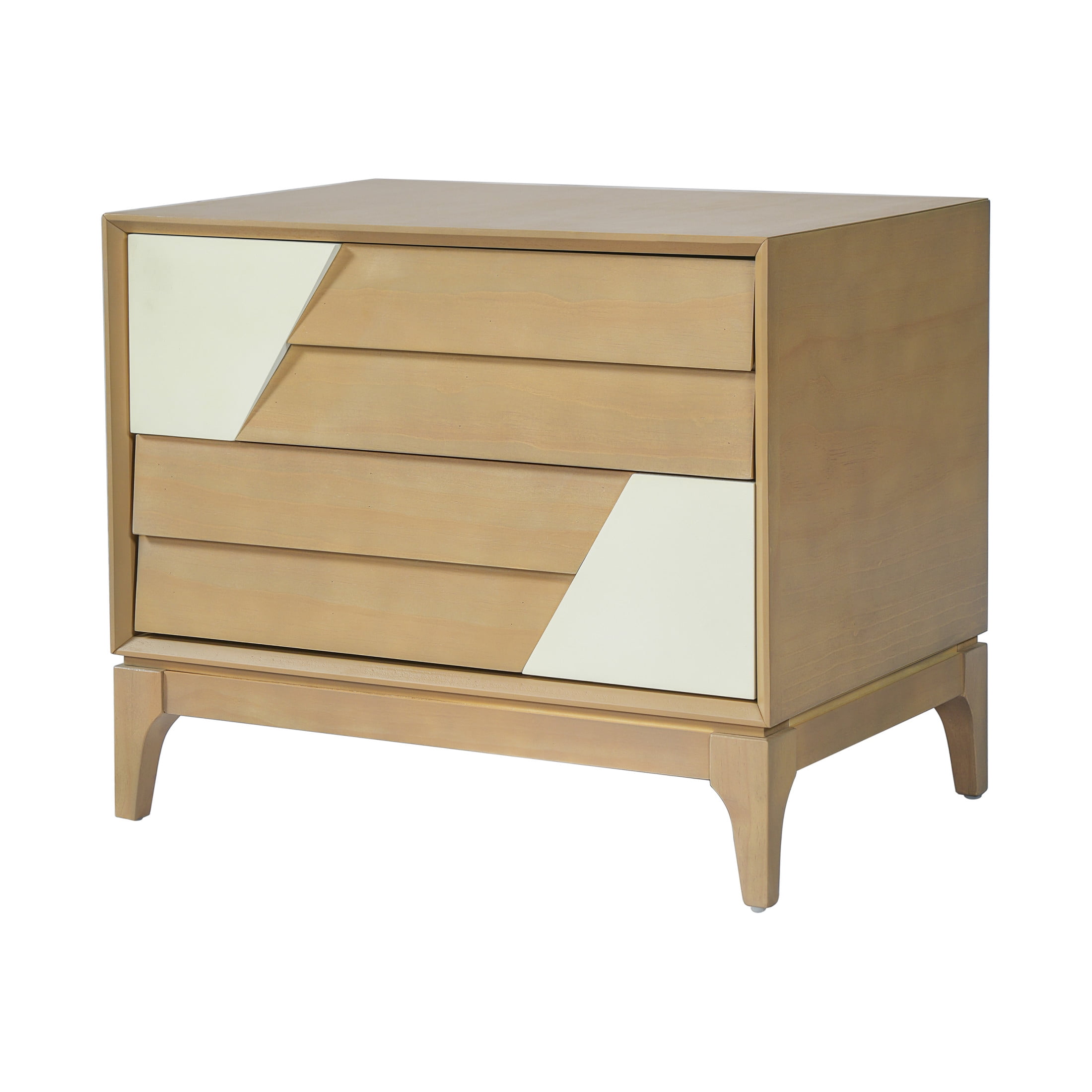 Christopher Knight Home Wooden Nightstand with 2 Drawers, Japandi Style Bedside Table, Natural