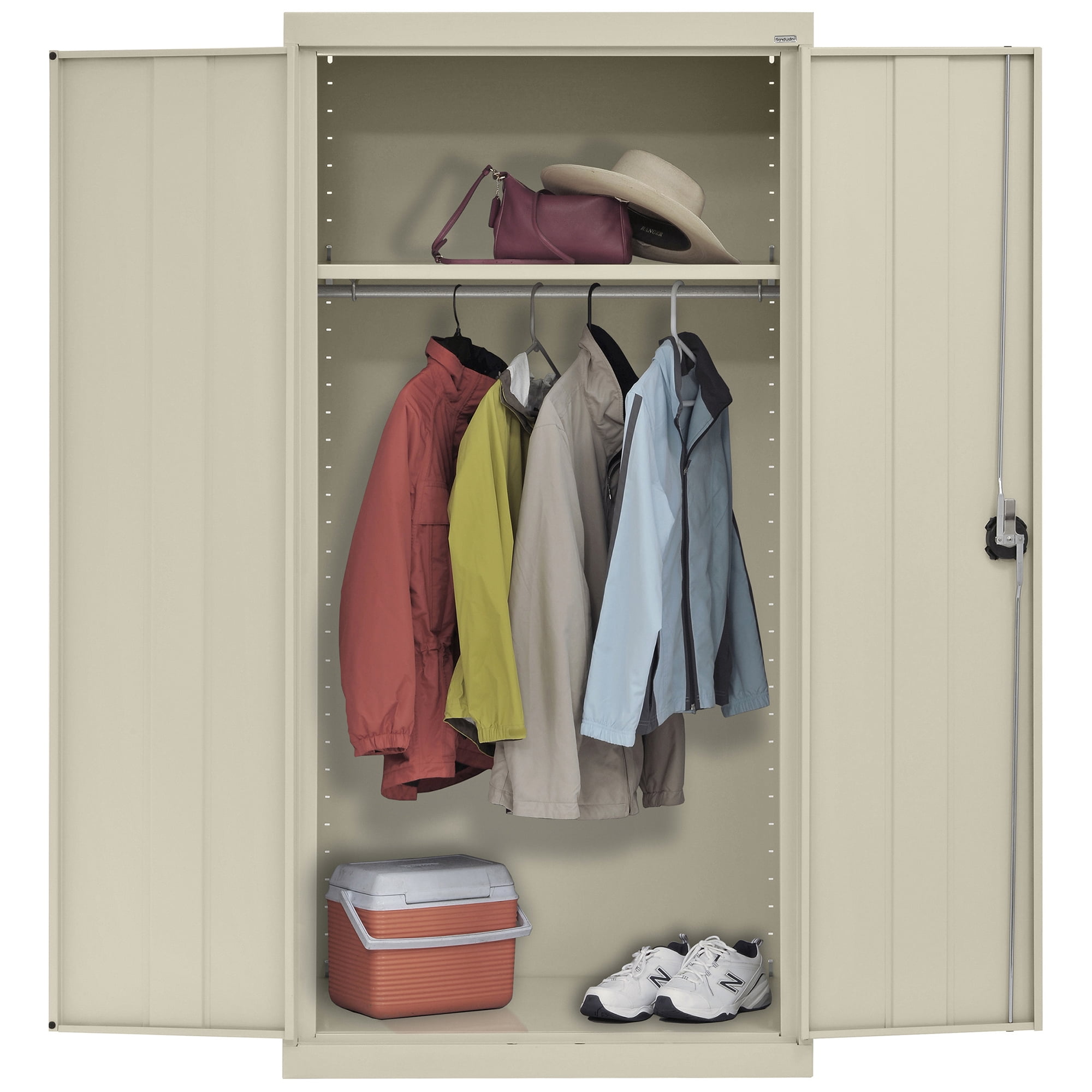 Elite Series Wardrobe Cabinet with Adjustable Shelf, 36"W x 24"D x 72"H, Putty