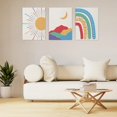 thumbnail image 2 of Boho Nursery Decor Framed Canvas Print Wall Art Boho Colorful Sunrise Wall Decor Red Green Blue Purple Mountains Nature Abstract Mid-Century Modern Wall Decor for Bedroom Nursery Room 12"x16", 2 of 6