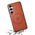 thumbnail image 2 of for Samsung Galaxy S23 Magnetic Case, PU Leather Case [Compatible with MagSafe] [Military Grade Drop Tested] Ultra Slim Shockproof Non-Slip Anti-Fingerprint Phone Case,Brown, 2 of 4