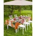 thumbnail image 4 of Outdoor Tablecloth with Umbrella Hole & Zipper, Orange Pumpkins Rectangle Tablecloth 60x102 Inch, Farmhouse Rustic Watercolor Botanical Patio Table Cover Waterproof Table Cloth for Picnic, 4 of 6