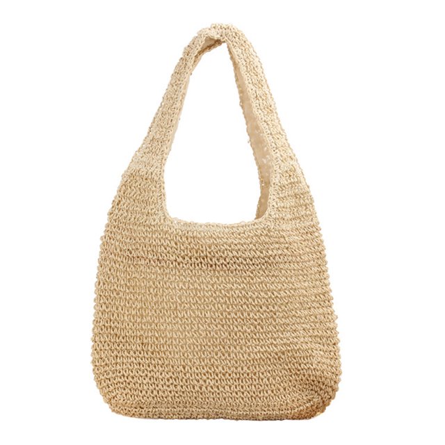 Sywqhk Bolso De Hombro De Paja Playa Mujer Vacaciones De Verano Bolso De Ratán Retro (Beige) Sywqhk Para estrenar