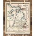 thumbnail image 4 of 1845 Michigan Map Art Print - 11x14 Unframed Art Print - Great Vintage Home Decor, 4 of 6