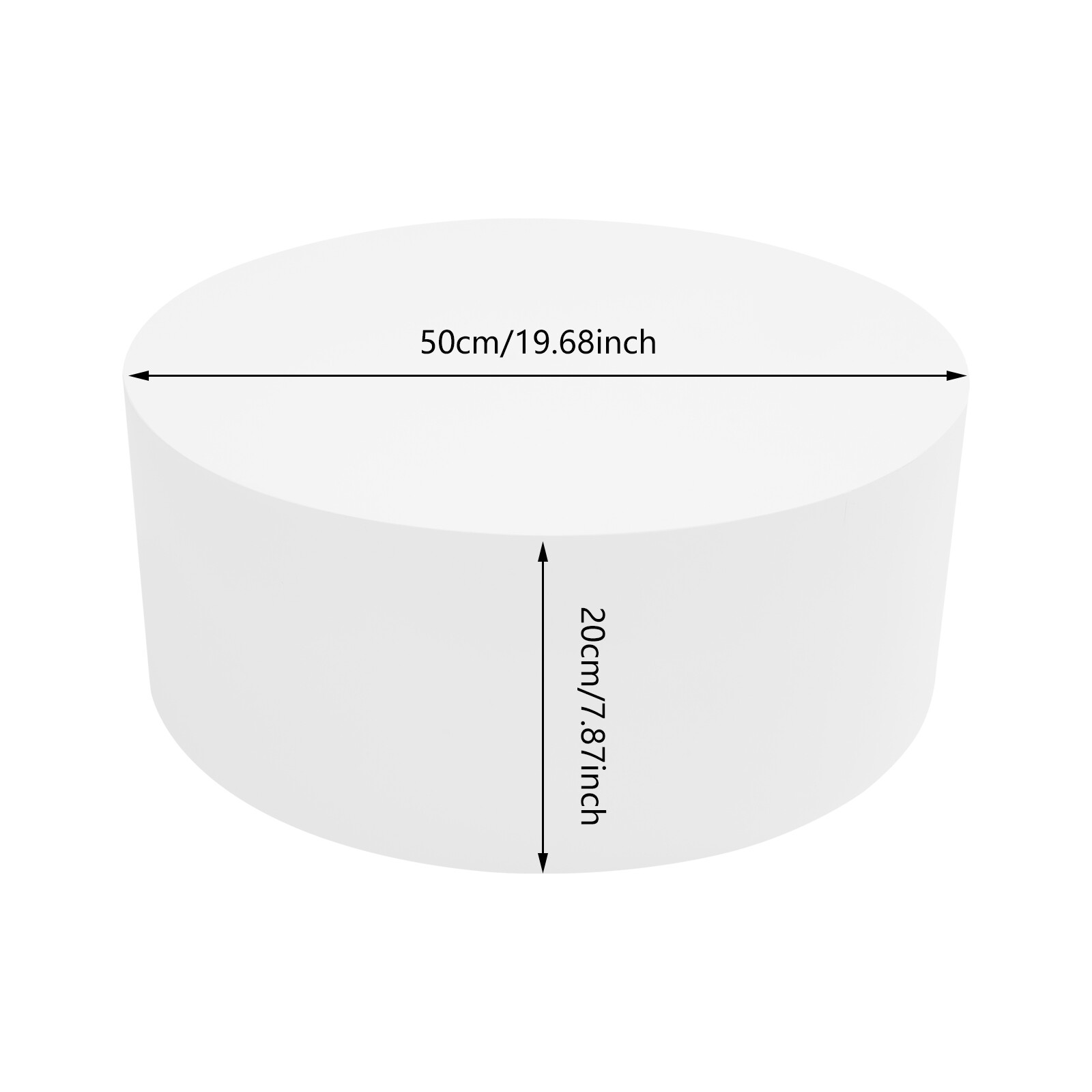 White Round Display Stand 19.7x7.9in 220.46lbs Load Iron No Assembly Freestanding Mannequin Sculpture Holder