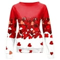 thumbnail image 4 of Pullover à Capuche en Polyester Doux et Intelligent pour Femmes, Col Rond, Manches Longues, Imprimé (Rouge, TTG), 4 of 4