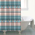 thumbnail image 4 of Pink and Blue Geometric Striped Pattern Shower Curtain 84"x72" ,Bathroom Decorative Shower Curtains Set with 12 Hooks,Modern Waterproof Washable Shower Curtain, 4 of 6