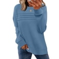 thumbnail image 4 of UVN Sweatshirts for Women Casual Long Sleeve Shirts Loose Fit Pleated Front Crewneck Tunic Tops, 4 of 8