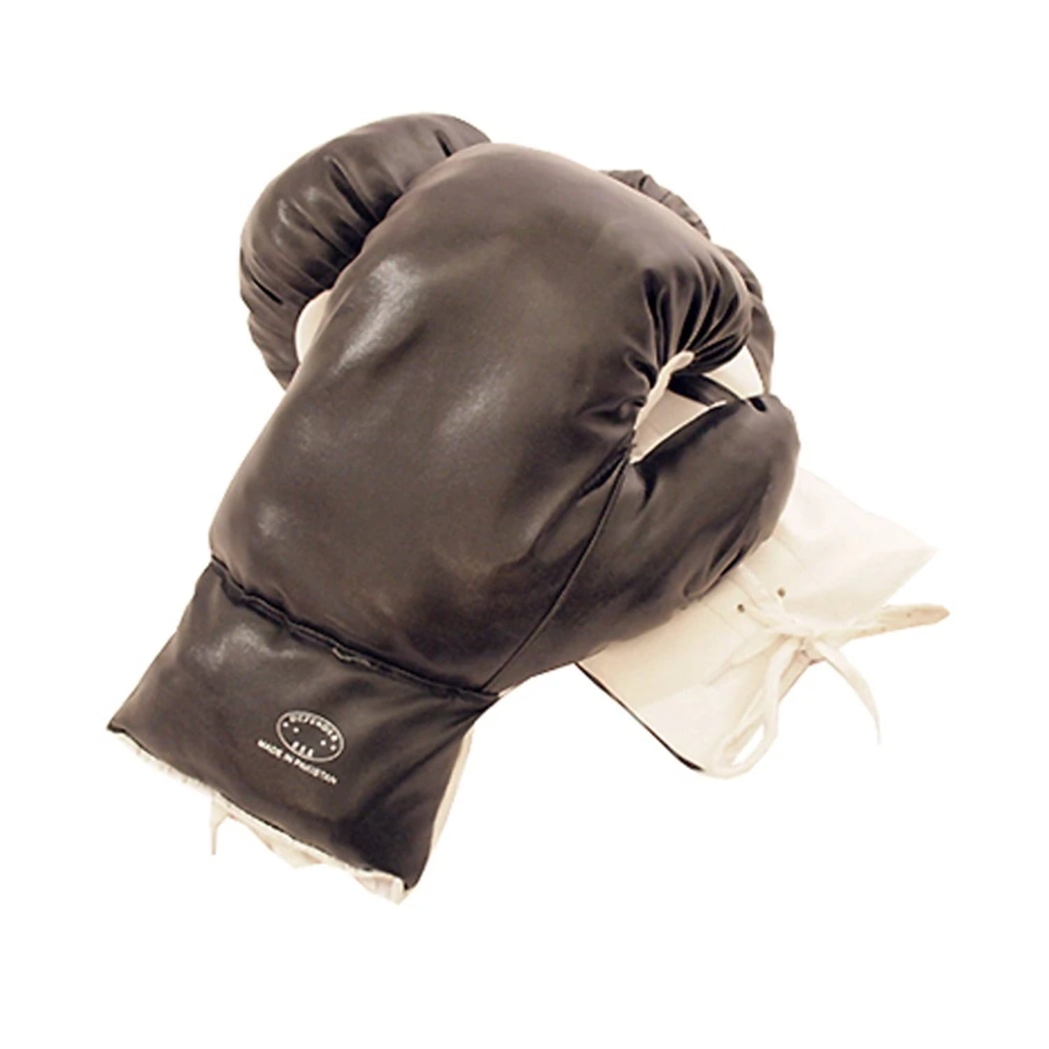 Black White Vinyl Leather Practice Training Boxing Gloves
