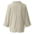 thumbnail image 3 of KBODIU Womens Plus Size Summer Tops, Casual Kaftan Loose Shirts, Oversized Solid Cotton Linen T Shirts, Round Neck Long Sleeve Baggy Pullover Tops Cardigan Blouses, 3 of 6
