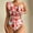 Red, variant on Generic Womens One Piece Swimsuits One Shoulder Tummy Control Ruffle Bathing Suit Slimming Floral Print Beach Swimwear