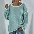 thumbnail image 6 of under $5 JINMGG V Neck Sweaters for Women Fall Winter ,Women's Fashion Solid Loose Round Neck Long Sleeve Pullover, 6 of 8