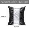 thumbnail image 3 of Unique Bargains 2 Pack Striped Decorative Throw Pillow Covers 18" x18" Black & Silver, 3 of 7