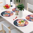 thumbnail image 6 of Qxltty 15inch Round Placemats Set of 6 Polyester Fabric Heat Resistant Washable Table Mat for Kitchen Party Decor Dyeing Rose, 6 of 7