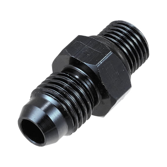 Unique Bargains Car Black AN4 Male to M10 x 1.0mm Male Flare Union Coupler Fuel Oil Line Hose End Fitting Adapter