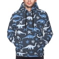 thumbnail image 4 of Hoodies for Men - blue Dinosaur leaves Long Sleeve Comfrt Men'S Fashion Hoodies & Sweatshirts, Sweatshirts for Men Hoodies Pullover Clothing Clothes with Pouch, 4 of 7