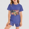 thumbnail image 2 of HCNTES Toddler Baby Girls Boys Short Sleeved Shorts Suit Soft Shirt Independence Day Print Shorts Suit for Little/Big Kids 2-12T(H03-Blue,7-8 Years), 2 of 7