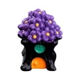 thumbnail image 2 of olkpmnmk Tree Stump House Figurine with Purple Flower Top, Mini Halloween Figurines for Terrarium Dollhouse Halloween Village Accessories, Halloween Fairy Garden for Home Mantel Shelf Party Decor, 2 of 4