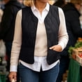 thumbnail image 4 of Purcolt Womens Quilted Padded Puffer Vest Lightweight Casual Collarless Sleeveless Snap Button Front Jackets with Pockets, 4 of 7