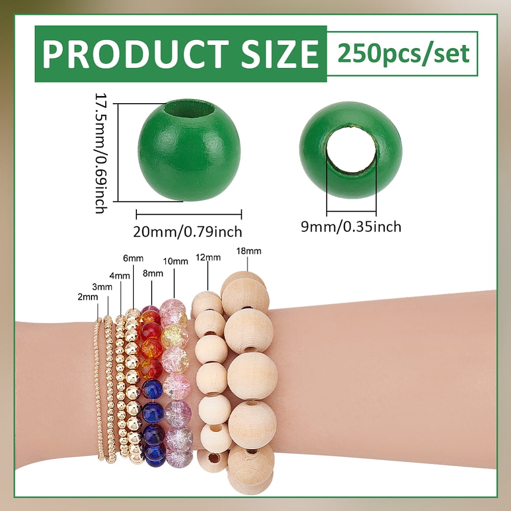 250Pcs Wood European Rondelle Beads Green 20x17.5mm Hole: 9mm 250pcs/set