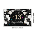 thumbnail image 3 of Black Background Birthday Banner with Glittery 13th Crown Balloons Party Supplies Photography Props Happy Birthday Decors Backdrop for Party Celebrations Photo Booth Decorations, 3 of 8