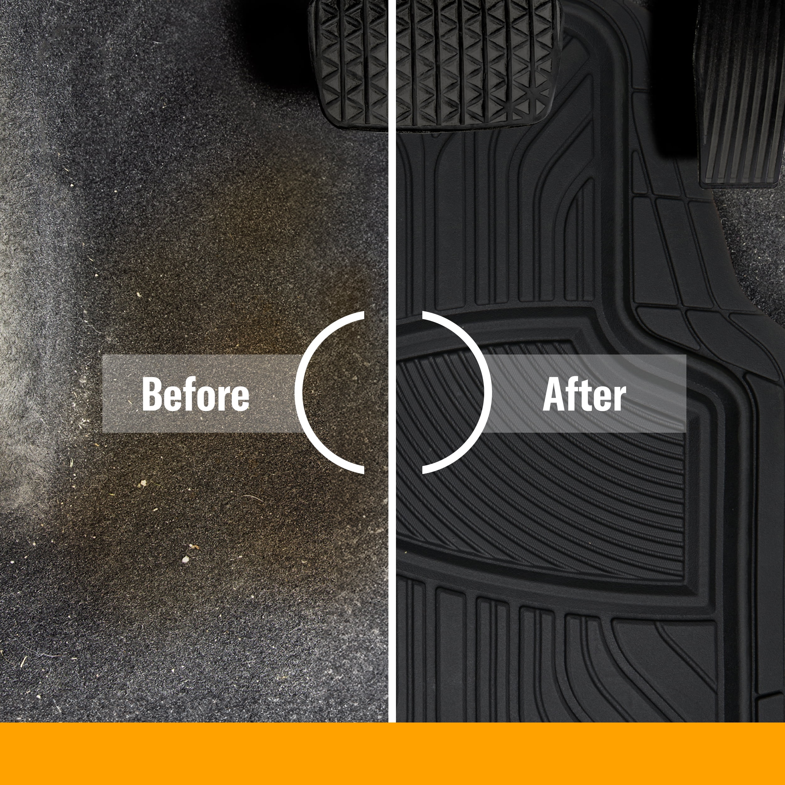 Armor All 4 Piece Black All-Season Trim-to-Fit Floor Mats, 78846WDC