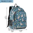 thumbnail image 2 of FORMRS Kids Backpack for School Unisex 17" Casual Bookbag Travel Daypack with Compartment Pockets, Blue Raccoon Star Pattern, 2 of 7