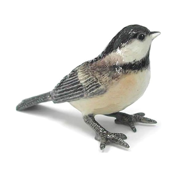 Northern Rose Black-Capped Chickadee Sculptures Hand-painted - Home Decor Bird Decorative Figurine Birthday Gift - Miniature Porcelain Figurine