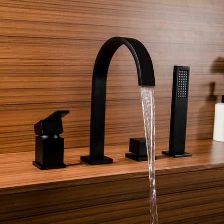 tub mount spout faucet deck shower roman matte waterfall homary faucets hand solid brass bath tap sold bathroom contemporary mounted