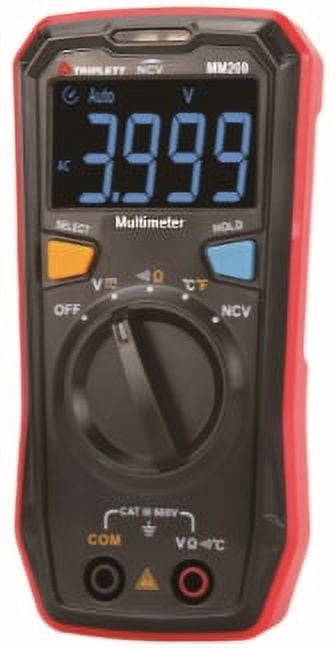 Triplett MM200 Compact 4000 Count Multimeter - AC/DC Voltage, Resistance, Temperature, Continuity