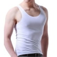 thumbnail image 2 of Men's Ice Silk Tank Top Summer Thin Breathable Solid Color V-Neck Sleeveless Top Slim Gym Workout Shirts Underwear, 2 of 4