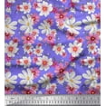 thumbnail image 1 of Soimoi Velvet Fabric Cosmos Floral Print Fabric by The Yard 58 Inch Wide, 1 of 3