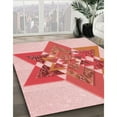 thumbnail image 3 of Ahgly Company Machine Washable Indoor Square Transitional Deep Rose Pink Area Rugs, 7' Square, 3 of 7