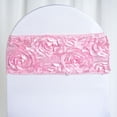 thumbnail image 2 of Efavormart 5 Pack Pink Satin Rosette Spandex Banquet Wedding Chair Sashes Band For Wedding Party Banquet Event Decoration, 2 of 11