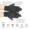 thumbnail image 6 of comerut 1 Pair Touch Screen Extended Wrist Strap High Elasticity Copper Fiber Gloves Unisex Open Two Fingers Shockproof Non-Slip Sports Gloves, 6 of 7