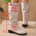 thumbnail image 5 of Willtoo Knee High Boots for Women Slouchy Round Toe Faux Suede Thick-Soled Boots Comfortable Pull-On Fall Winter Wide Calf Walking Tall Boots, 5 of 5