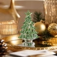 thumbnail image 5 of Tabletop Christmas Tree, Glass Mini Christmas Tree Figurine for Entryway Table Shelf and Living Room, Green, 2.56 x 1.57 x 1.57 in, 5 of 6