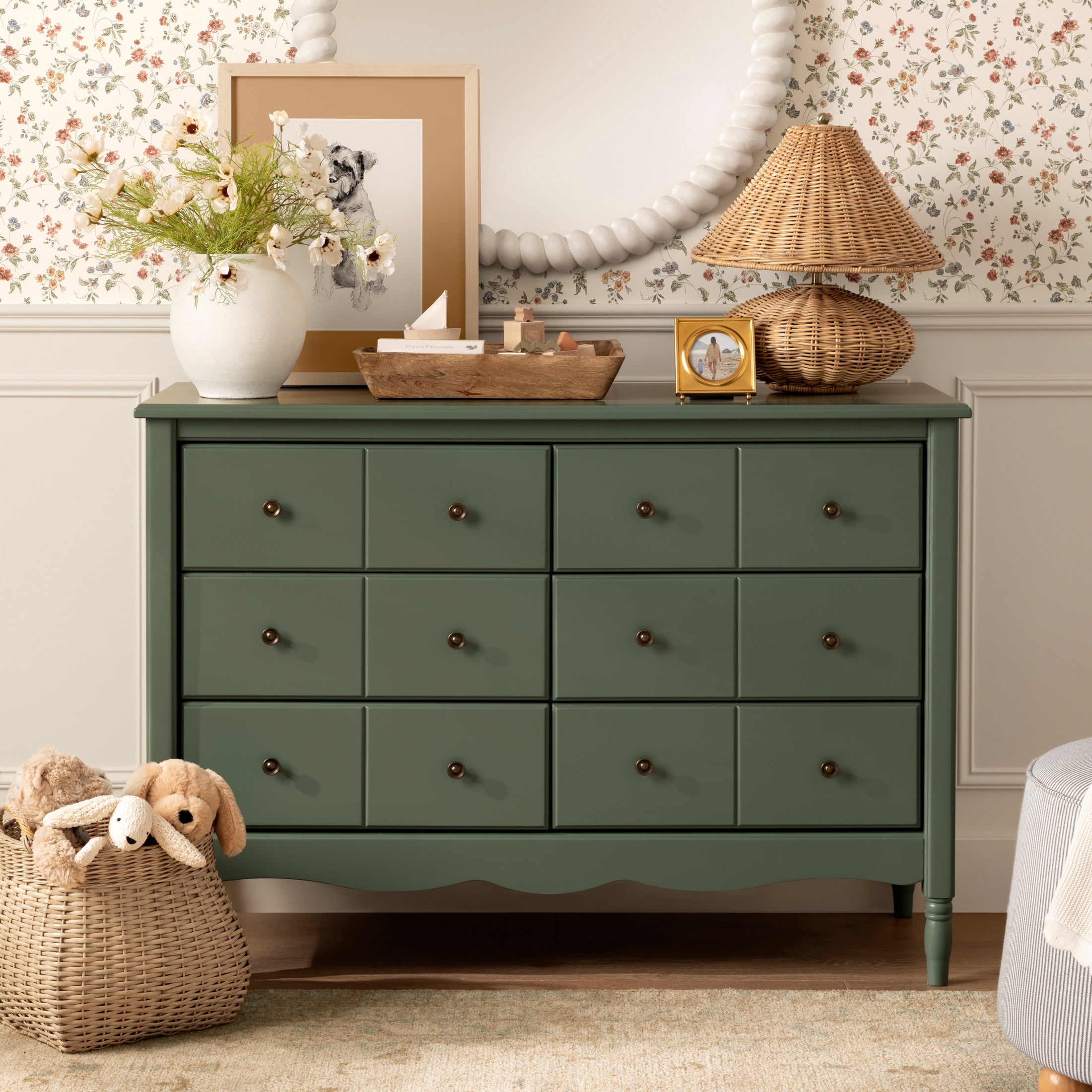 Liberty 3-in-1 Convertible Spindle Crib + Liberty 6-Drawer Assembled Dresser