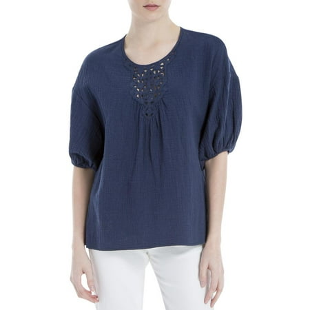 - Max Studio Womens Natalie Gauze Cut-Out Pullover Top