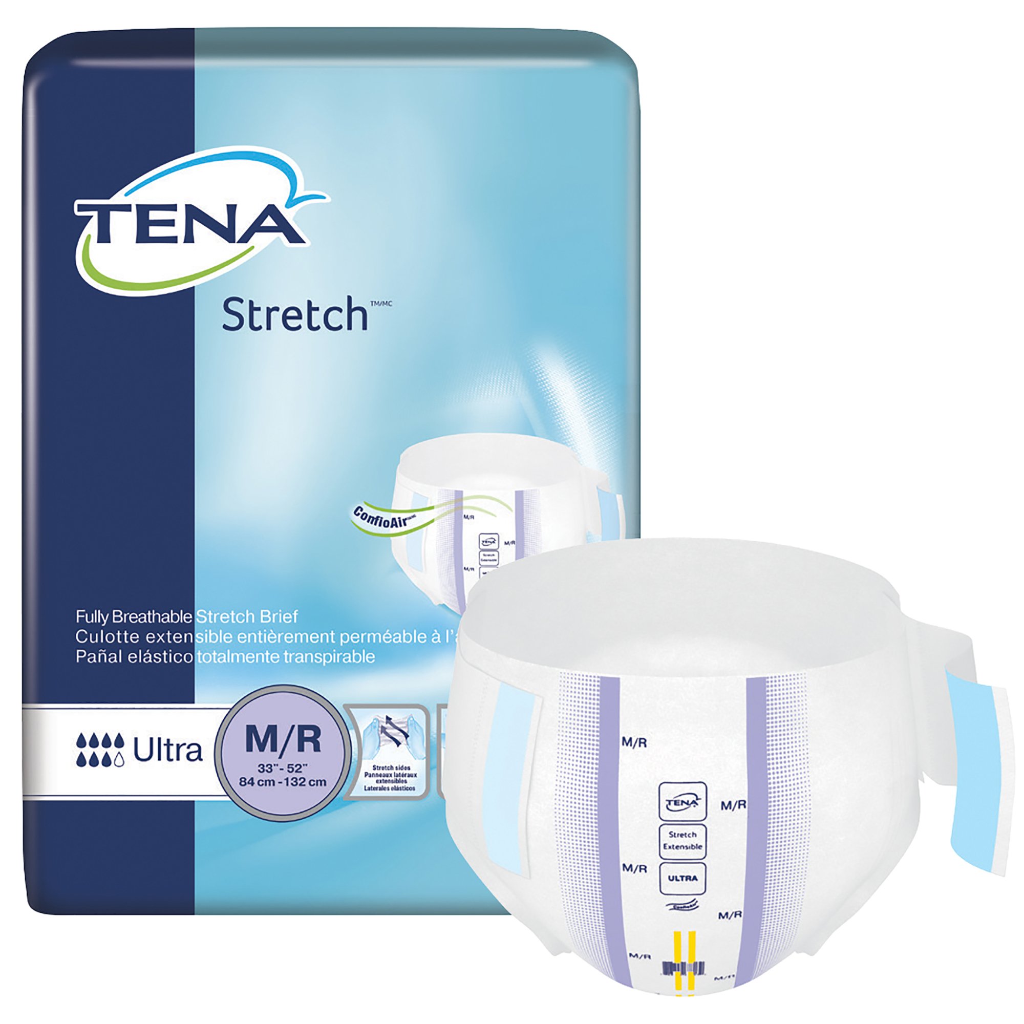 TENA Stretch Ultra Incontinence Brief M Breathable, 67802, 36 Ct