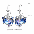 thumbnail image 3 of Dragon Jewelry Set for Women, Crystal Dragon Necklace Bracelet and Earrings, Fantasy Animal Pendant Jewelry Collection Gift, Purple, 3 of 6