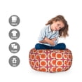 thumbnail image 2 of Abstract Storage Toy Bag Chair, Retro Design Elements in Irregular Shapes Fruit Like, Stuffed Animal Organizer Washable Bag, Small Size, Pale Ruby Burnt Orange, by Ambesonne, 2 of 3