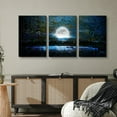 thumbnail image 2 of wall26 Canvas Print Wall Art Set Glowing Full Moon with Brush Stroke Effect Nature Sky Digital Art Realism Rustic Scenic Colorful Multicolor for Living Room, Bedroom, Office - 16"x24"x3 Pan, 2 of 5