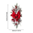 thumbnail image 3 of Artificial Christmas Swag Garland with Berries, 23.62 Inch Teardrop Stairway Swag for Front Door Wall Window Hanging, Cordless Indoor Outdoor Holiday Home Decor for Stairs Mantle Xmas, 3 of 6