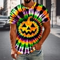 thumbnail image 2 of SJLDQY Halloween Men's Tie Dye T Shirts Novelty Pumpkin Graphic Tees Short Sleeve Crewneck T-Shirts for Men Hallowmas Streetwear Casual Tops, 2 of 6