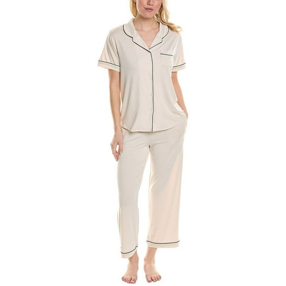 Flora by Flora Nikrooz Women's Annie Notch Top and Capri Pajama Set - Beige
