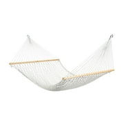 Bliss Hammocks 60" Wide Polyester Rope Hammock w/ Spreader Bars, S Hooks, & Chains | Outdoor, Poolside, Patio, Backyard Hammock | Eco Friendly Polyester | 450 Lbs Capacity